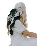 Tie Ur Knot Sand / Black Border Adjustable Pre-Tied Bandanna with Full Non Slip Grip myselflingerie.com