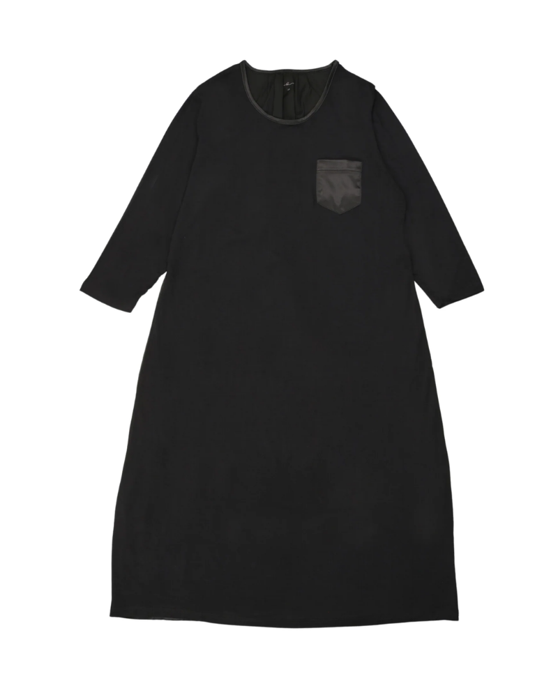 Mon Loungewear CBSLSN Black Satin Accent Long Sleeve Modal Nightshirt myselflingerie.com