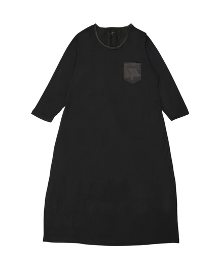 Mon Loungewear CBSLSN Black Satin Accent Long Sleeve Modal Nightshirt myselflingerie.com