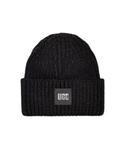 UGG Black Chunky Rib Knit Beanie with Logo