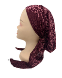 Ahead Mauve Leopard Velour Pre-Tied Bandanna