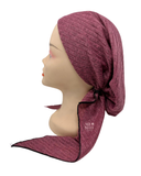 BL738 Pink Ribbed Knit Lined Pre-Tied Bandanna