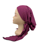 BUL692 Jacquard Dusty Rose Embossed Waves Unlined Pre-Tied Bandanna