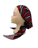 BUL678 Burgundy Abstract Unlined Pre-Tied Bandanna