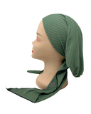 BL665 Mint Green Ribbed Unlined Pre-Tied Bandanna