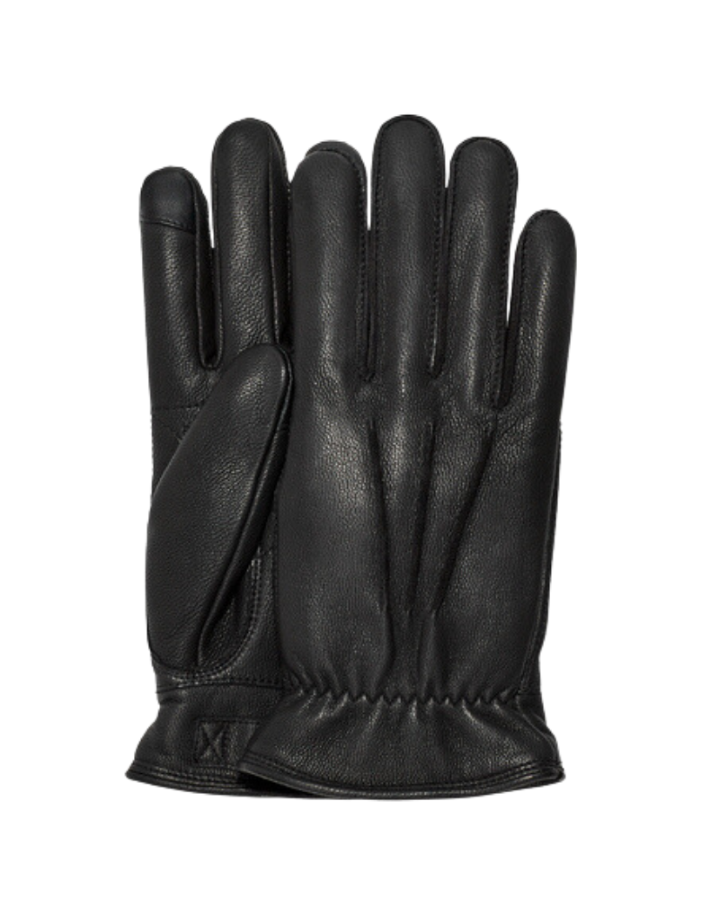 UGG 100064 Black 3 Point Leather Men's Gloves Myselflingerie.com