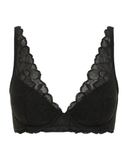 BR0017 Black Elegant High Apex Underwire Bra