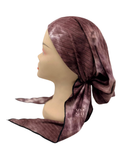 BUL720 Burgundy Tie Dye Ribbed Unlined Pre-Tied Bandanna