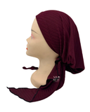 Triple Up BUL568 Burgundy Ribbed Unlined Pre-Tied Bandanna myselflingerie.com