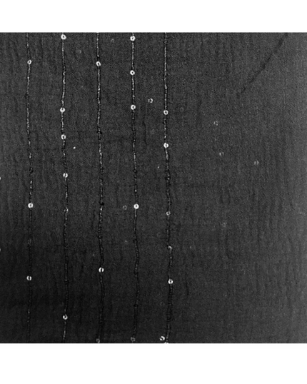 SP179BK Black Sequin Lines Pre-Tied Open Back Bandanna