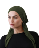 HRBOL Olive Ribbed Supersoft Pre-Tied Bandanna