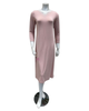 Oh! Zuza M4140 Dusty Pink Swirl Design Modest V Neck Modal Nightshirt myselflingerie.com