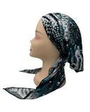 BUL450 Snake and Silver Metallic Strokes Unlined Pre-Tied Bandanna