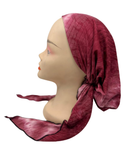 BUL721 Pink Tie Dye Ribbed Unlined Pre-Tied Bandanna