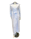 Oh! Zuza White Ribbed Ankle Length Cotton Terry Wrap Robe