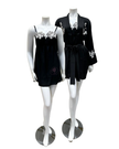 Isayes Lingerie Black Embroidered Chemise & Wrap Set