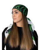 Tie Ur Knot Jade Zebra Adjustable Pre-Tied Bandanna with Full Non Slip Grip