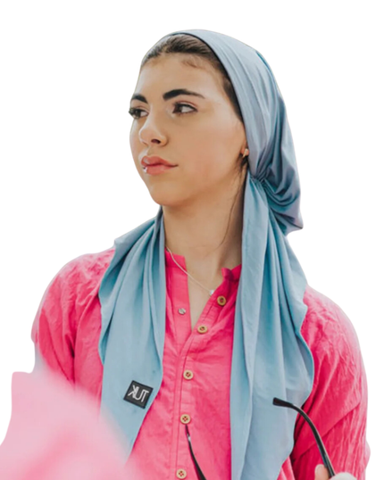 Tie Ur Knot Denim Dri Fit Ribbed Adjustable Pre-Tied Swim Bandanna with Dust Bag myselflingerie.com