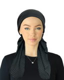 HTDBL Black Textured Design Pre-Tied Bandanna