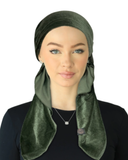 HVOL Olive Velvet Pre-Tied Bandanna