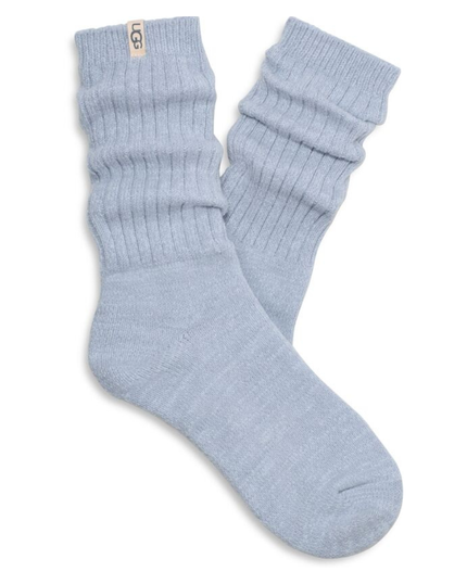 1014832 Bluebell Rib Knit Slouchy Crew Socks