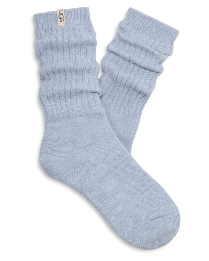1014832 Bluebell Rib Knit Slouchy Crew Socks