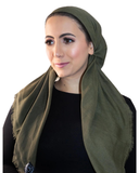 Solid Army Green Adjustable Pre-Tied Bandanna with Full Grip
