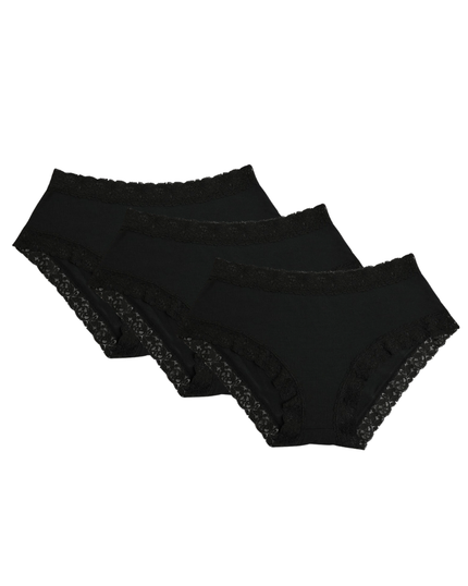 SL303 Black Modal Lace Bikinis 3 Pack