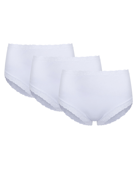 SHE White Modal Lace Bikinis 3 Pack