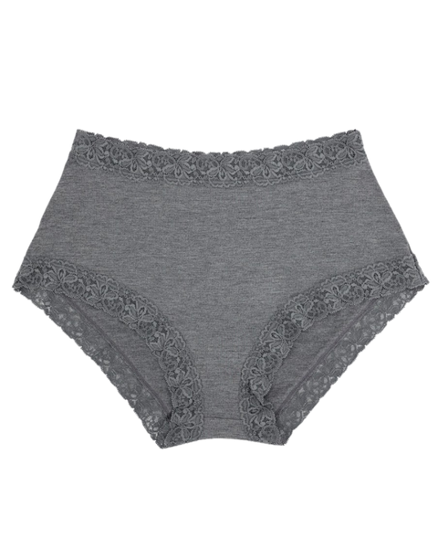 SHE Charcoal Modal Lace Briefs Plus Sizes 3 Pack