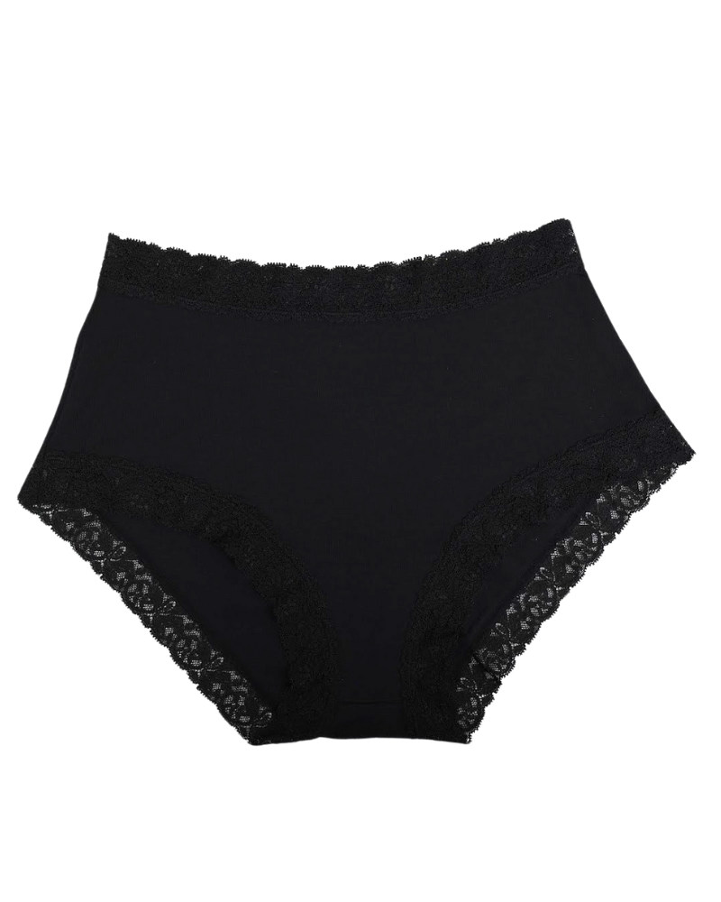 SL301PLS Black Modal Lace Briefs Plus Sizes 3 Pack
