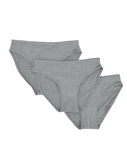 S303 Charcoal Modal Bikinis with Elastic Waist 3 Pack