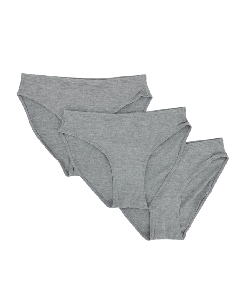 S303 Charcoal Modal Bikinis with Elastic Waist 3 Pack