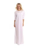 Chicolli White Wavy Debossed Coverall Cotton Nightgown