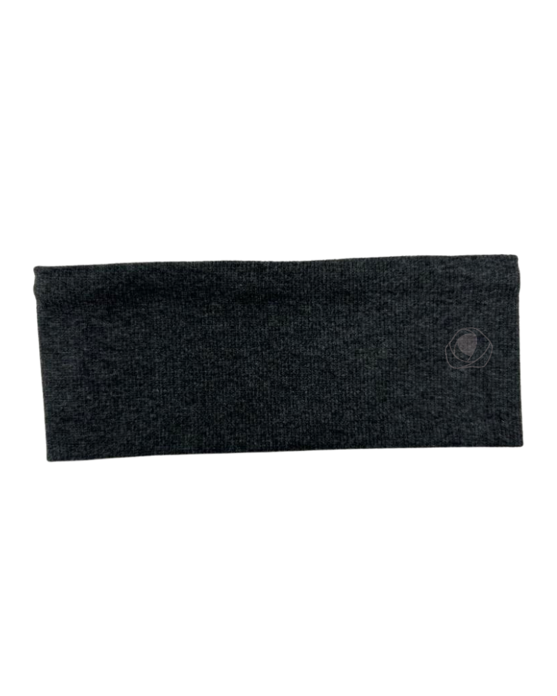 S747E Grey Solid Ribbed Cotton Headband