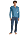 Calida 46381 #375 Niagara Blue Relax Choice Men's 100% Supima Cotton Pajamas myselflingerie.com