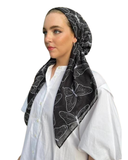 Scarf Bar Black Butterfly Print Classic Pre-Tied Bandanna with Full Grip myselflingerie.com