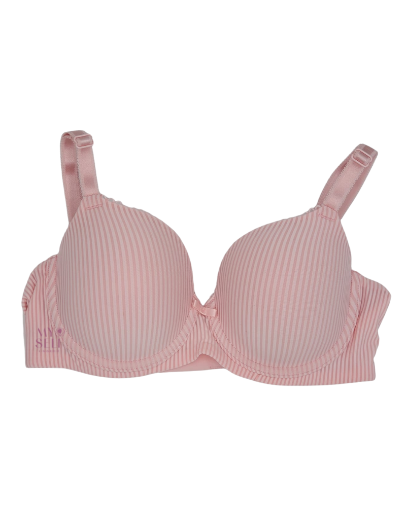 You 100-811 Pink Pinstripe Design Dalya Molded Underwire Bra myselflingerie.com