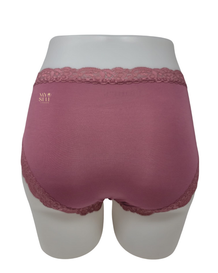 Fleur't 602 Mesa Rose Iconic Modal Lace Hi Waisted Brief myselflingerie.com