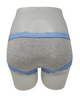 Fleur't 600 Heather Grey/Hampton Blue Iconic Modal Lace Trim Boyshort myselflingerie.com