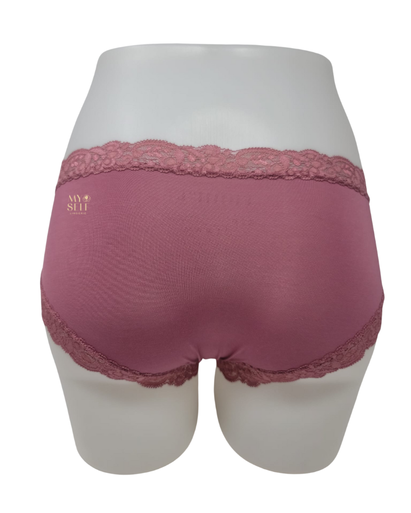 Fleur't 600 Mesa Rose Iconic Modal Lace Trim Boyshort myselflingerie.com