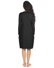 Me Moi CSP503-42 Black Bonded Long Sleeve Shell Dress 42