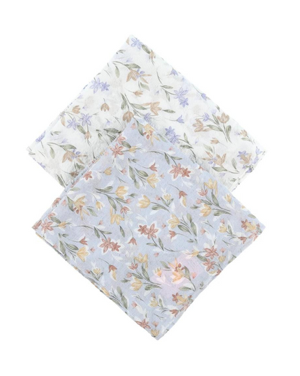 Lizi Headwear SQTUWH White Tulip Print Square Scarf myselflingerie.com