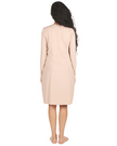 Me Moi CSP503-42 Nude Bonded Long Sleeve Shell Dress 42