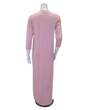 Iora Lingerie 23122AC Pink Lace Detail Button Down 100% Organic Cotton Nightgown myselflingerie.com