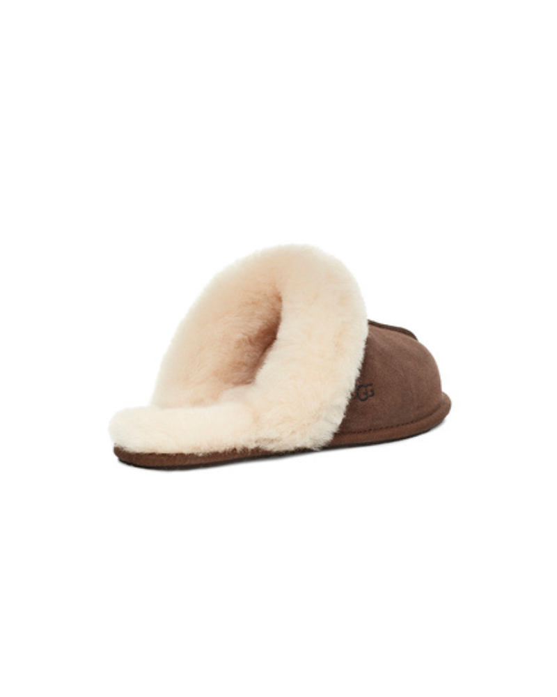 1106872 Scuffette II Espresso Suede Slipper with Fur Trim