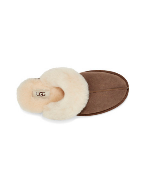 UGG Scuffette II Espresso Suede Slipper with Fur Trim Myselflingerie.com