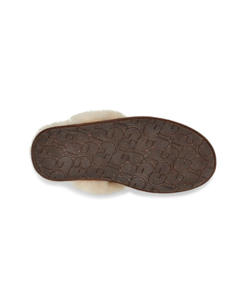 1106872 Scuffette II Espresso Suede Slipper with Fur Trim