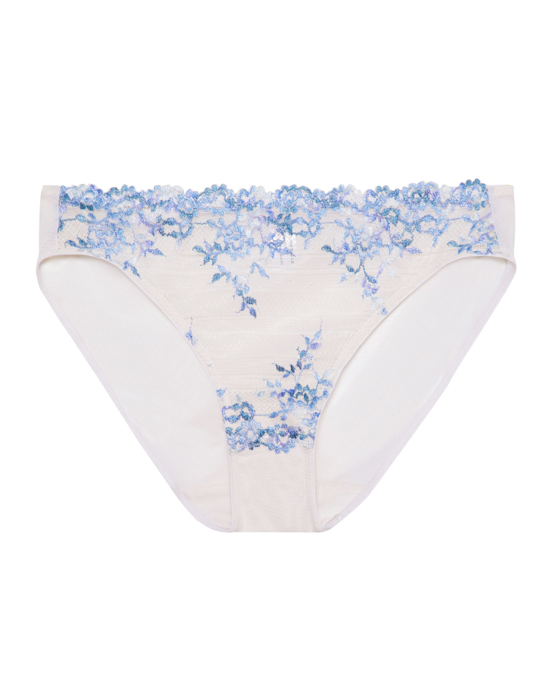 Wacoal 64391 Embrace Lace Pastel Parchment/Blue Multi Bikini myselflingerie.com