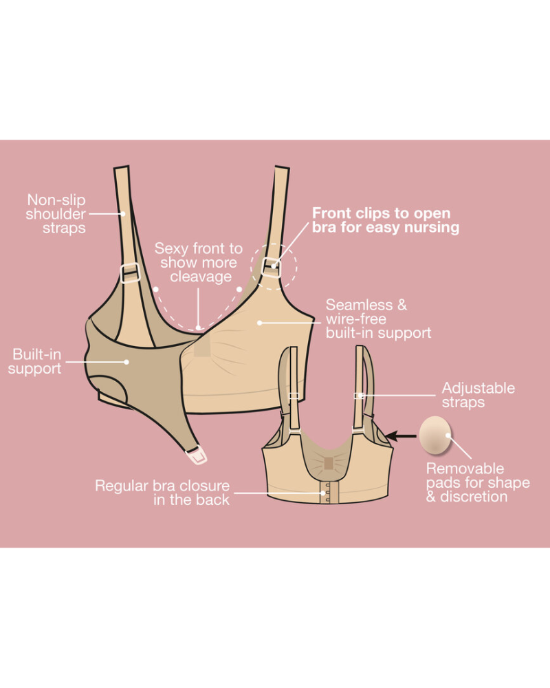 Magic Body Fashion 20FB Black/Latte Fancy Mama Wire Free Nursing Bra